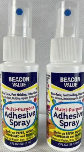 New 2 x 5 oz  Beacon Value Multi-Purpose Adhesive Spray Non Toxic Dries Clear