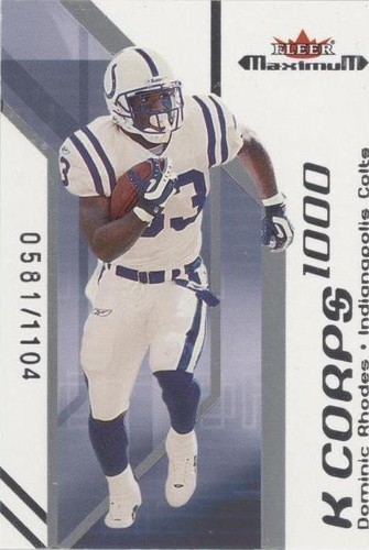 2002 Fleer Maximum Dominic Rhodes #48 KC