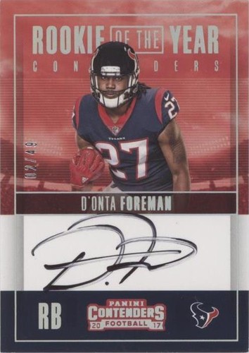2017 Panini Contenders D'onta Foreman #RY-DF