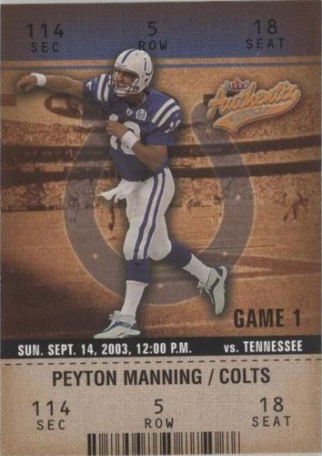 2003 Fleer Authentix Peyton Manning #95