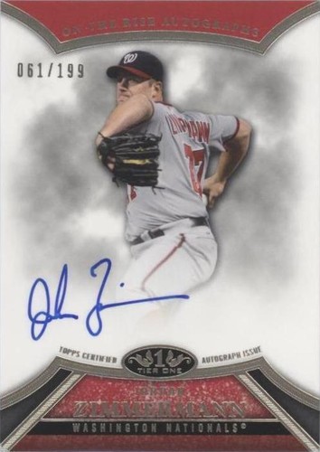 2013 Topps Tier One - Jordan Zimmermann #ORA-JZ1