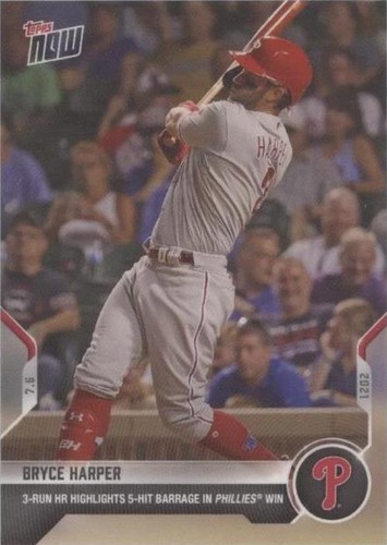 2021 Topps Now MVP BRYCE HARPER Blue # /49 Autographed ON CARD 