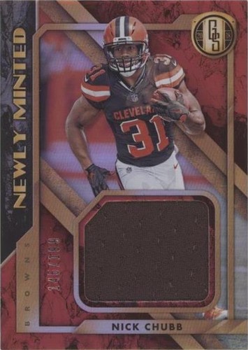 2018 Panini One Nick Chubb Rookie Gold Auto /10 #73 PSA 9