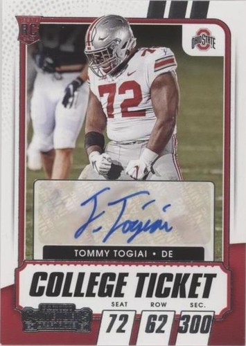 2021 Panini Contenders Draft Picks Tommy Togiai #276