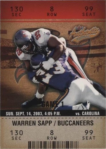 2003 Fleer Authentix Warren Sapp #30