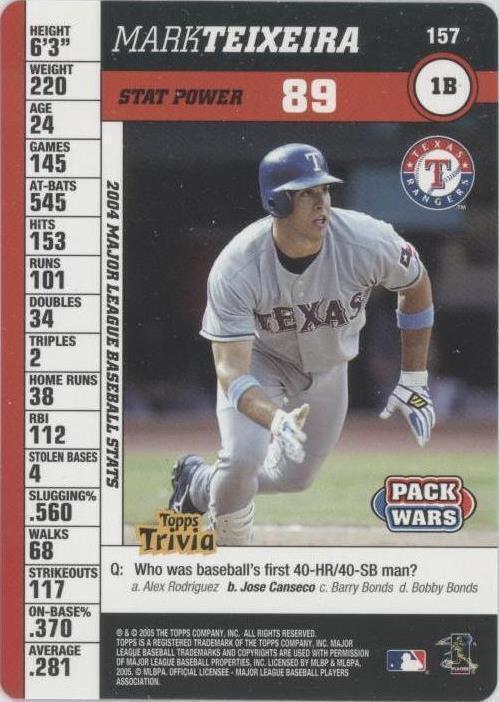 2005 Topps Pack Wars - Mark Teixeira #157