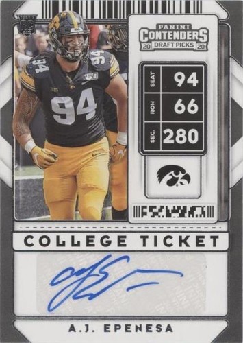 2020 Panini Contenders Draft Picks A. J. Epenesa #166
