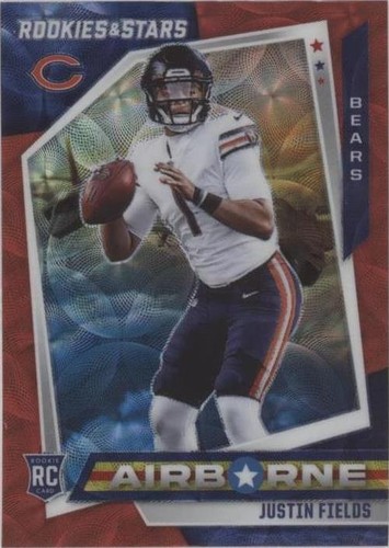 Justin Fields rated rookie サイン NFL カード Justin Fields 2021 Panini Donruss Rated Rookie RC #253 PSA