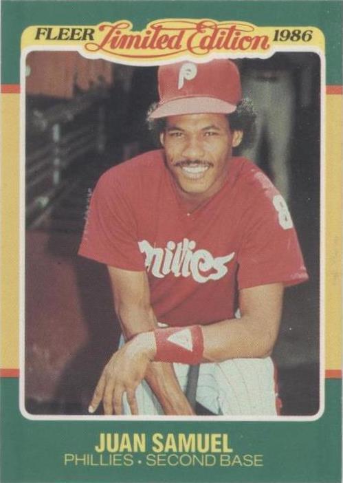 1986 Fleer edição limitada beisebol superestrelas - Juan Samuel #39