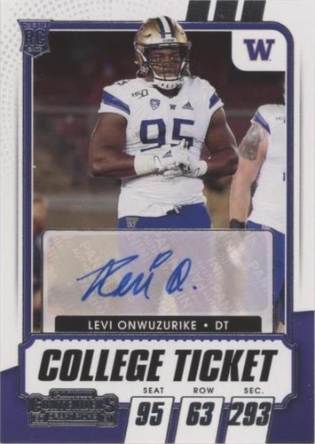 2021 Panini Contenders Draft Picks Levi Onwuzurike #229