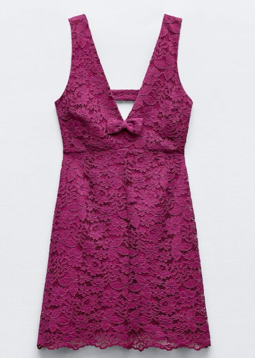 Zara Womens Mini Dress Pinafore Bow S Fuchsia Pink Floral Zara Womens Mini Dress Pinafore Bow S Fuchsia Pink Floral