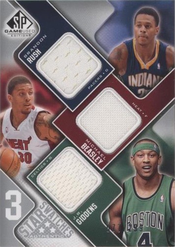 2009-10 SP Game Used - Michael Beasley/J.R. Giddens/Brandon Rush #3S-RBG