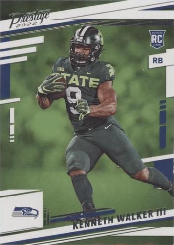 1of1 nfl kenneth walker Ⅲ seahawks auto 2022 Panini Black Kenneth Walker III Rookie RC Patch Auto