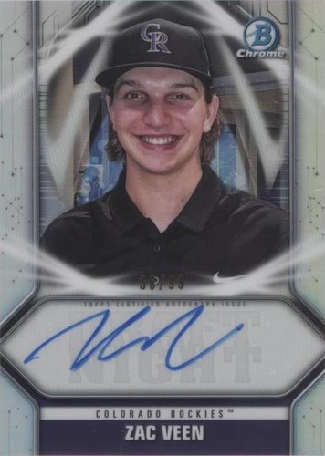 ZAC VEEN AUTO 1st 2020 Bowman Chrome Draft Autograph Rockies