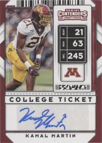 2020 Panini Contenders Draft Picks Kamal Martin #255