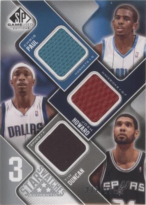 2009-10 SP Game Used - Chris Paul/Tim Duncan/Josh Howard #3S-DHP