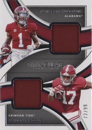 2022 Panini Immaculate Collection Collegiate Jameson Williams Jaylen Waddle #IDJ-JWI