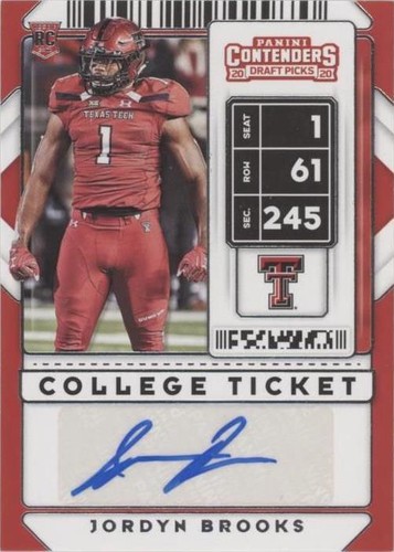 2020 Panini Contenders Draft Picks Jordyn Brooks #177