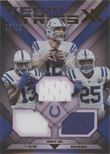 2019 Panini XR Andrew Luck Marlon Mack T.Y. Hilton #TT-IC