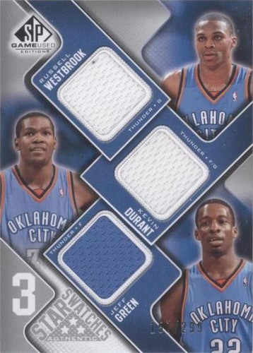 2009-10 SP Game Used - Jeff Green/Russell Westbrook/Kevin Durant #3S-WDG