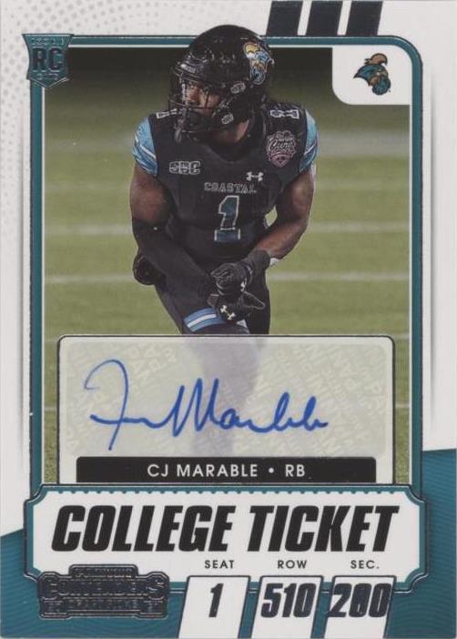 2021 Panini Contenders Draft Picks CJ Marable #320