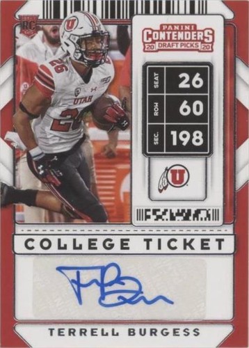 2020 Panini Contenders Draft Picks Terrell Burgess #320