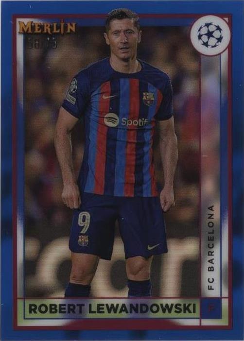 2022-23 Topps Merlin UEFA Club Competitions - Blue Refractor #53 Robert Lewandowski /75