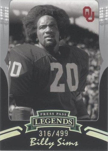 2006 Press Pass Legends Billy Sims #S76