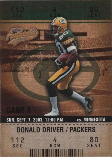 2003 Fleer Authentix Donald Driver #3