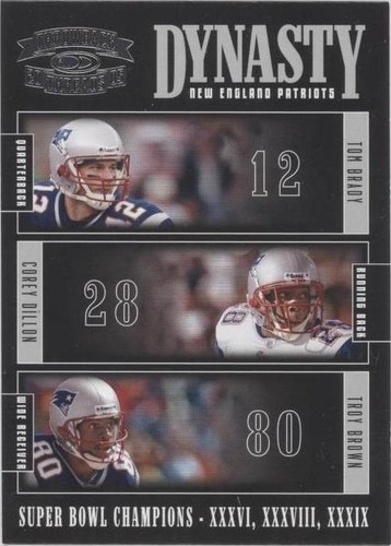 2005 Donruss Throwback Threads Corey Dillon Tom Brady Troy Brown #D-6