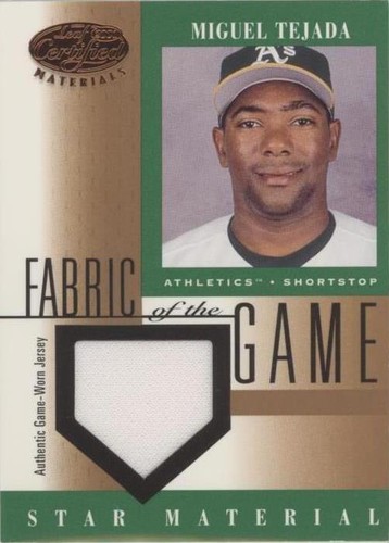 2001 Leaf Certified Materials - Miguel Tejada #FG-78