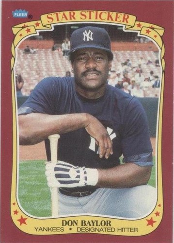 1986 Fleer Star Stickers - Don Baylor #3