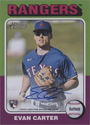 2024 Topps Heritage Mini Evan Carter Rookie Texas Rangers