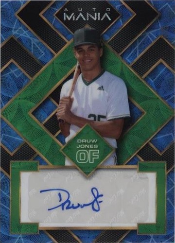 DRUW JONES /15 SAPPHIRE ON CARD AUTO PATCH AUTOGRAPH 2023