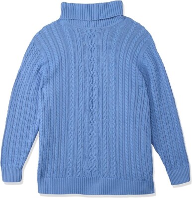 Amazon Essentials Women's Fisherman Cable Turtleneck Blue Sweater (XXL) NEW!