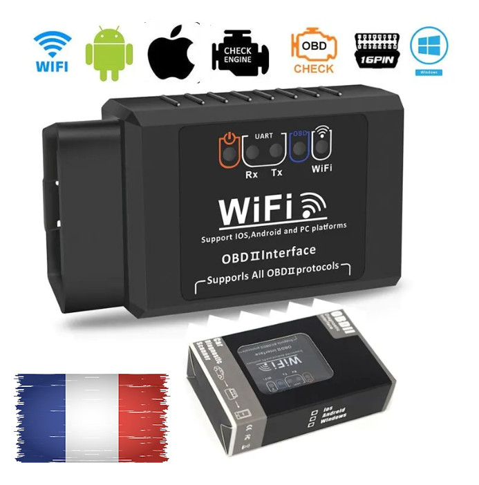 Outil Diagnostic Multimarque Elm327 Usb Wifi Prise Obdii/Obd2 Ios Android/Pc Mac