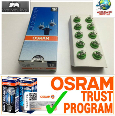 10x 2722MFX OSRAM 2W 12V B8.5d instrument interior light lamp car B8,5d Germany