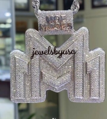 Pre-owned Nsg 6 Ct 100% Tester Passing Moissanite Customization Letter Name Pendant 925 Silver In White