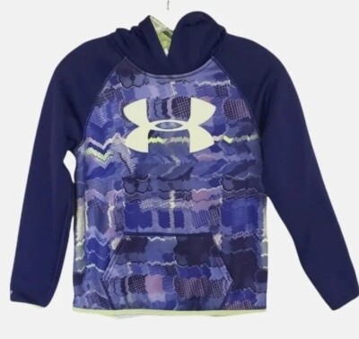 Under Armour Cold Gear Storm 1 Hoodie Top Girls Kids XS Ages 7-9 Blue 1265688