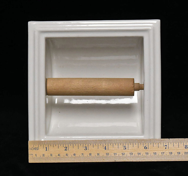 VINTAGE CERAMIC PORCELAIN TOILET PAPER HOLDER RECLAIMED WALL INSERT