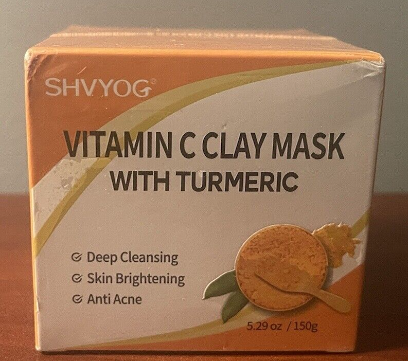 Turmeric Vitamin C Clay Mask, SHVYOG Vitamin C Clay Facial Mask with