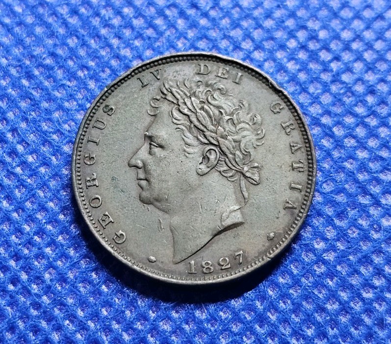 1827 Farthing George Iv British Copper Coin