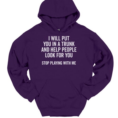 I Will Put You In a Trunk Hooded Sweatshirt Funny Dont Mess Humor Hoodie