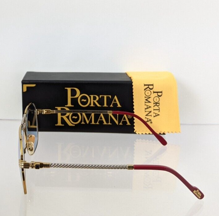 Pre-owned Porta Romana Authentic  Sunglasses Mod 1266 Col 100bgold Plated Vintage Frame In Blue