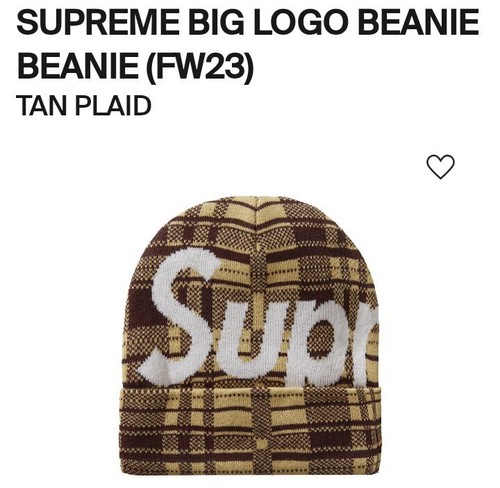 Supreme BIG LOGO Beanie (Tan Plaid) (FW23) | eBay