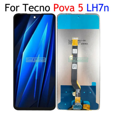 For Tecno Pova 5 LH7n LCD Display Touch Screen Digitizer Panel Assembly Black 