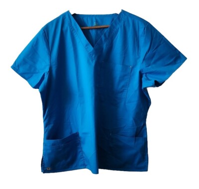 Maevn Womens 2XL Solid Blue Medical Scrub Uniform with pockets