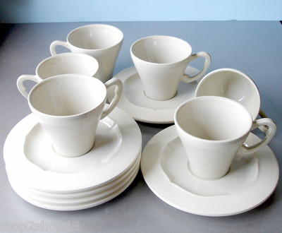 gien フランスevol pactrick jouin Gien France EVOL 12 Piece Cup & Saucer Service for 6 by Patrick