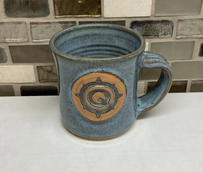 Bell Tower Studio Art Pottery Coffee Tea Mug Blue Made in Memphis Signed