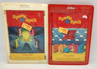 Texas Instruments Speak And Spell Cartridges Vowel Power 2-4 Super Stumpers 4-6